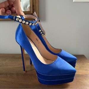 platform chunky heel pumps with strap mary jane pump